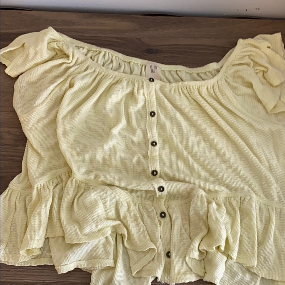Free people off the shoulder yellow top!